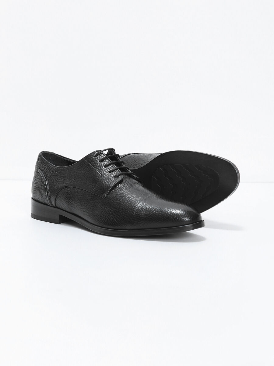 Black Leather Classical Shoes - 4