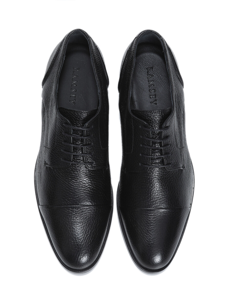 Black Leather Classical Shoes - 5