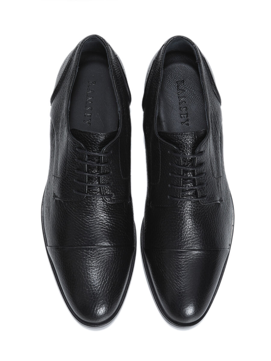Black Leather Classical Shoes - 5