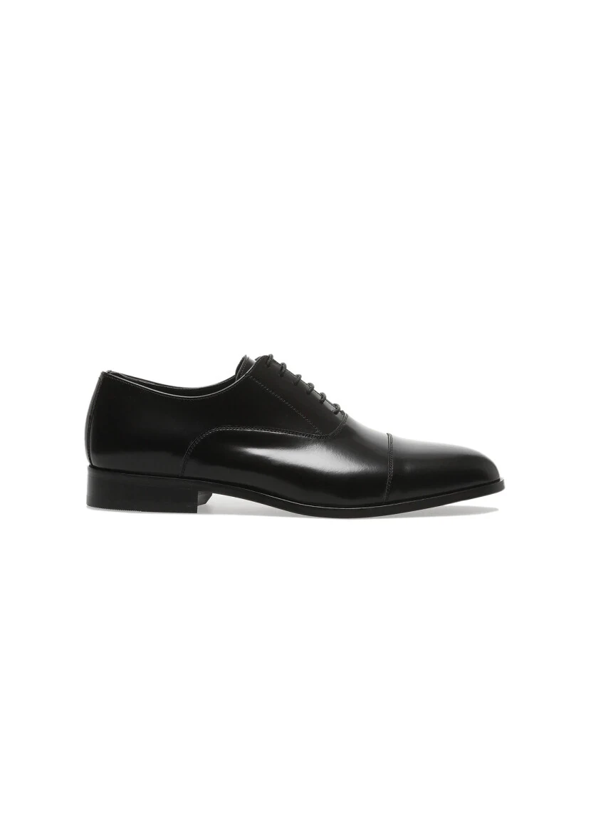 Black Leather Classical Shoes - 1