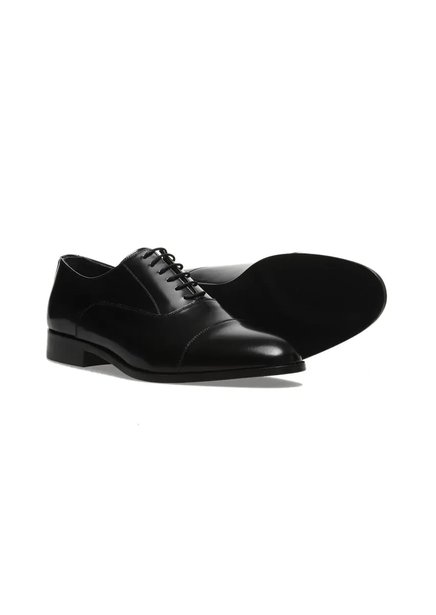 Black Leather Classical Shoes - 3