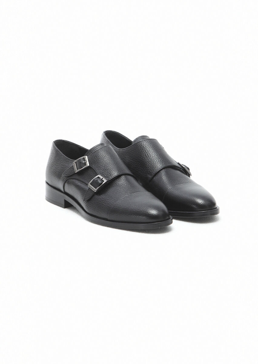 Black Leather Classical Shoes - 2