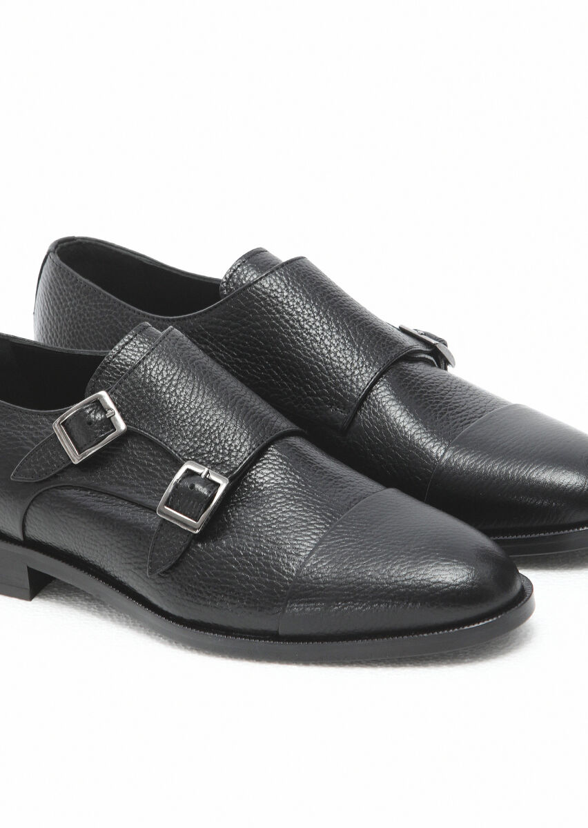 Black Leather Classical Shoes - 3