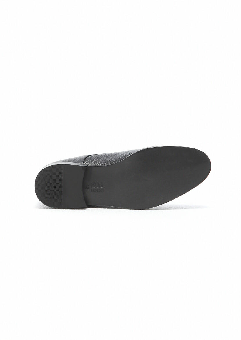 Black Leather Classical Shoes - 5