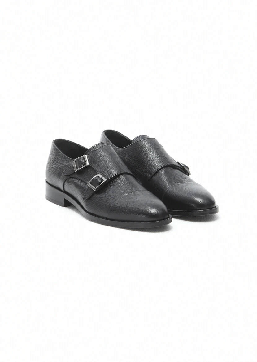 Black Leather Classical Shoes - 2