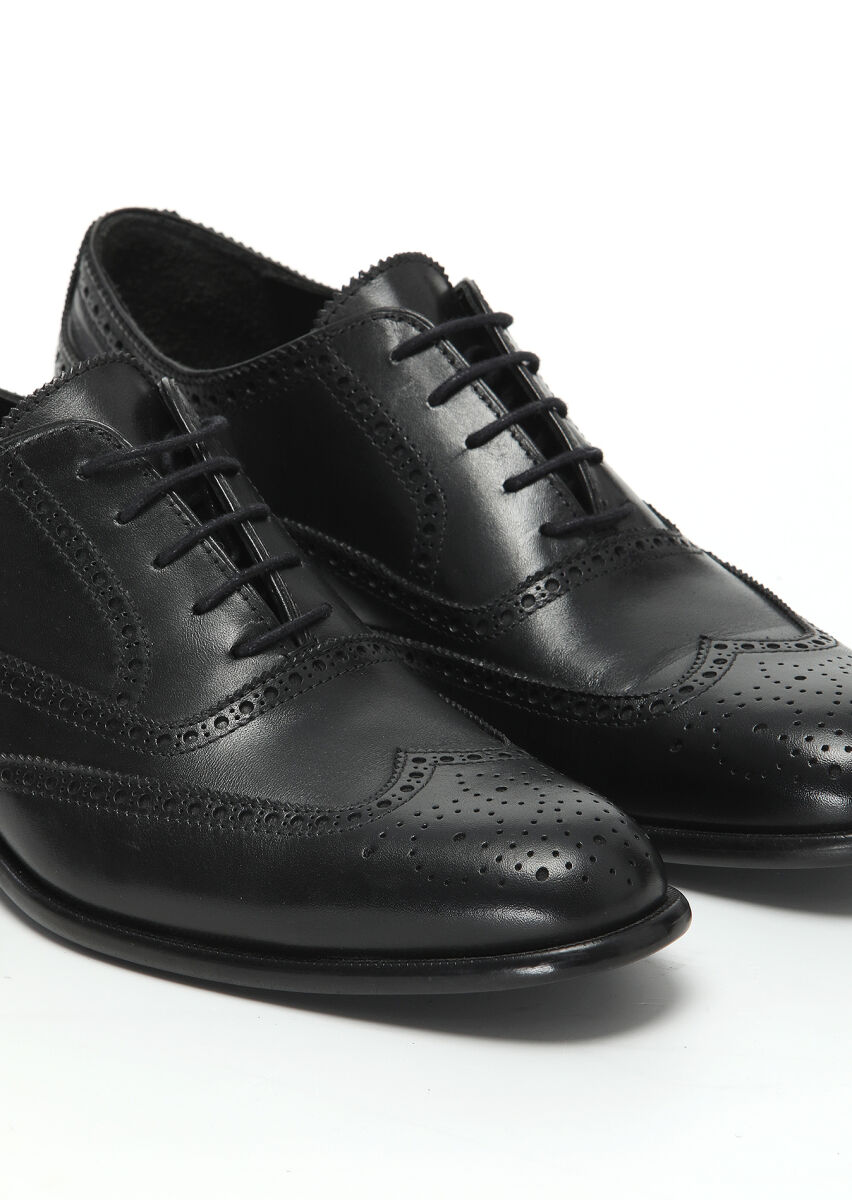 Black Leather Classical Shoes - 3