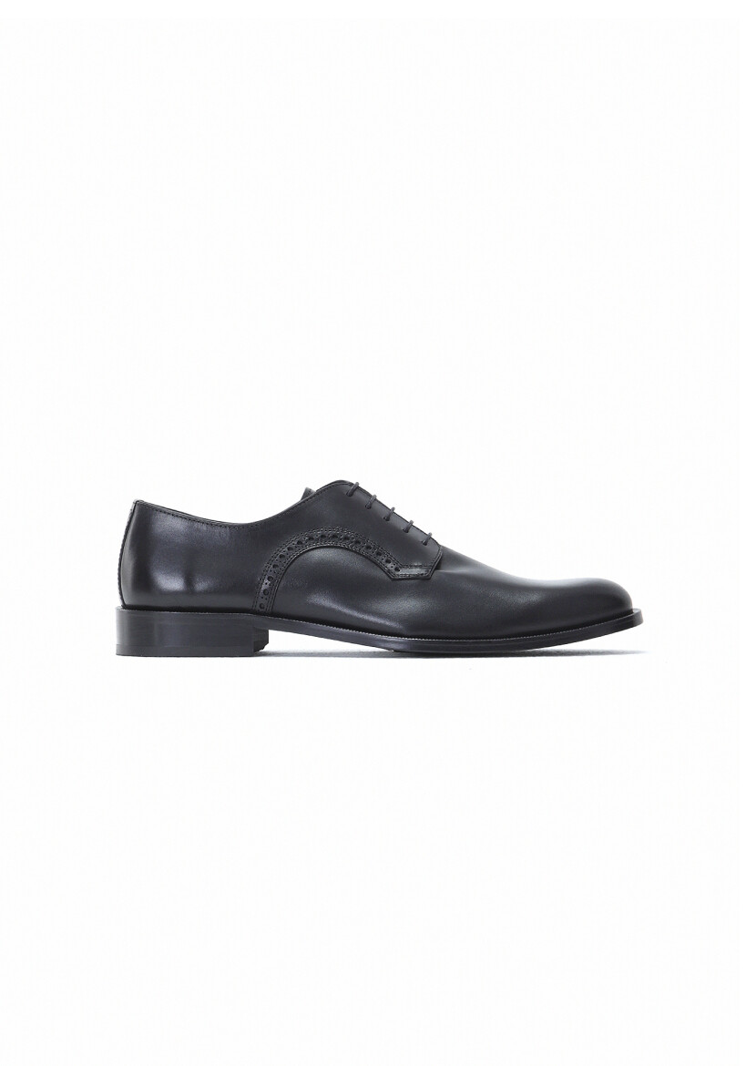 Black Leather Classical Shoes - 1