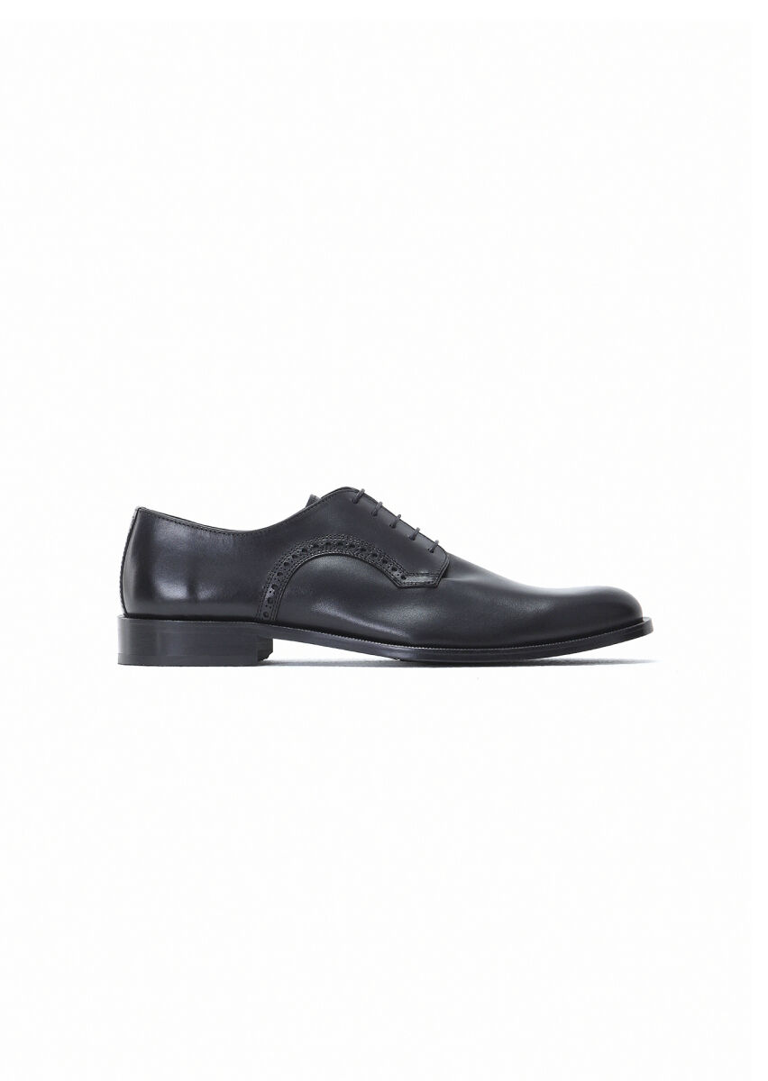Black Leather Classical Shoes - 1