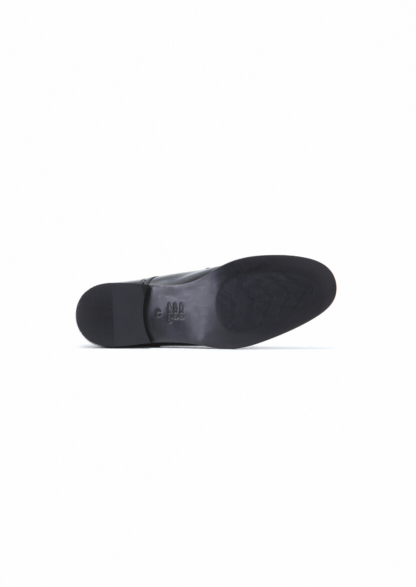 Black Leather Classical Shoes - 5