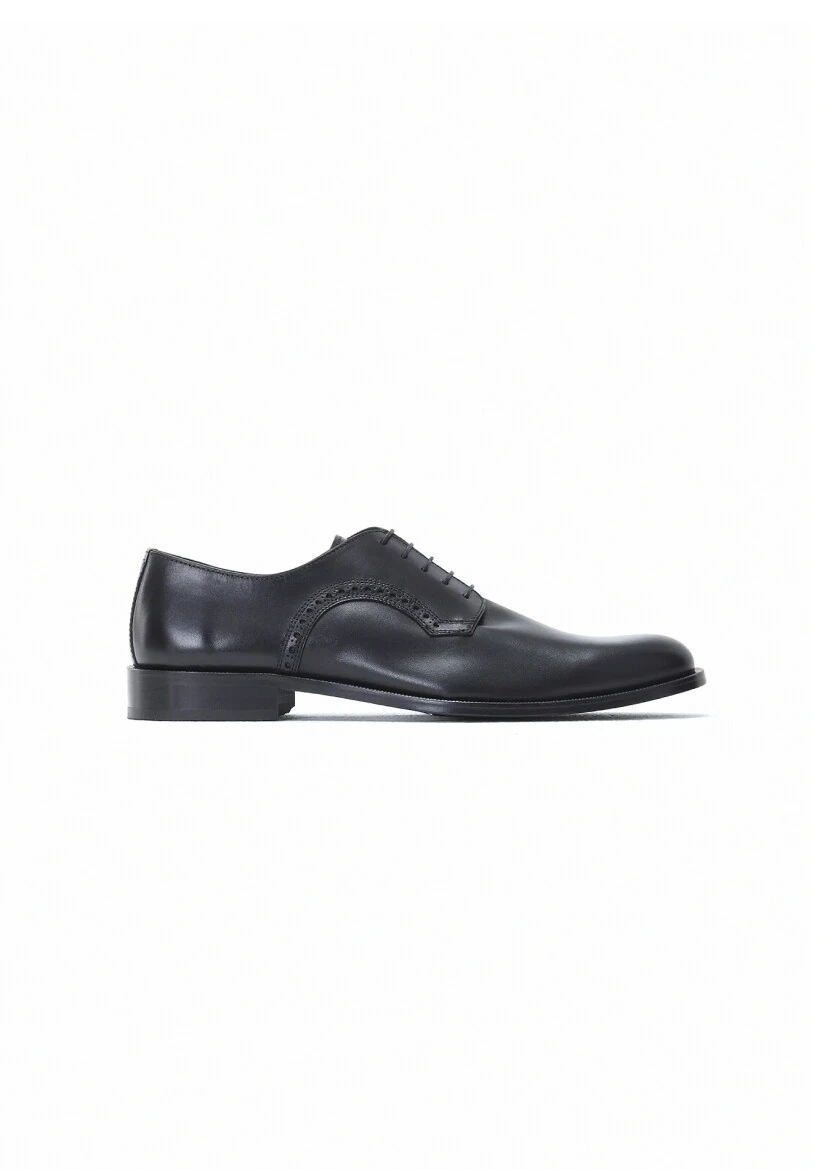 Black Leather Classical Shoes - 1