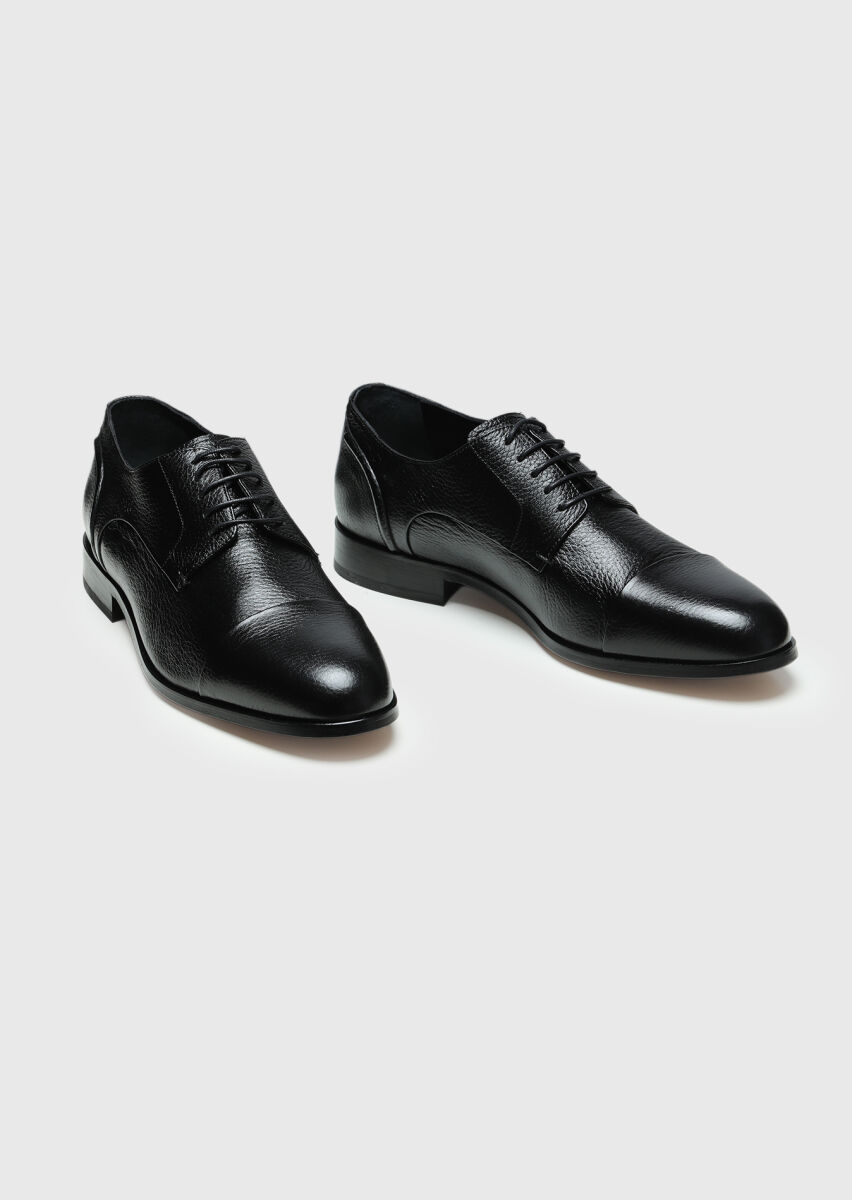 Black Leather Classical Shoes - 3