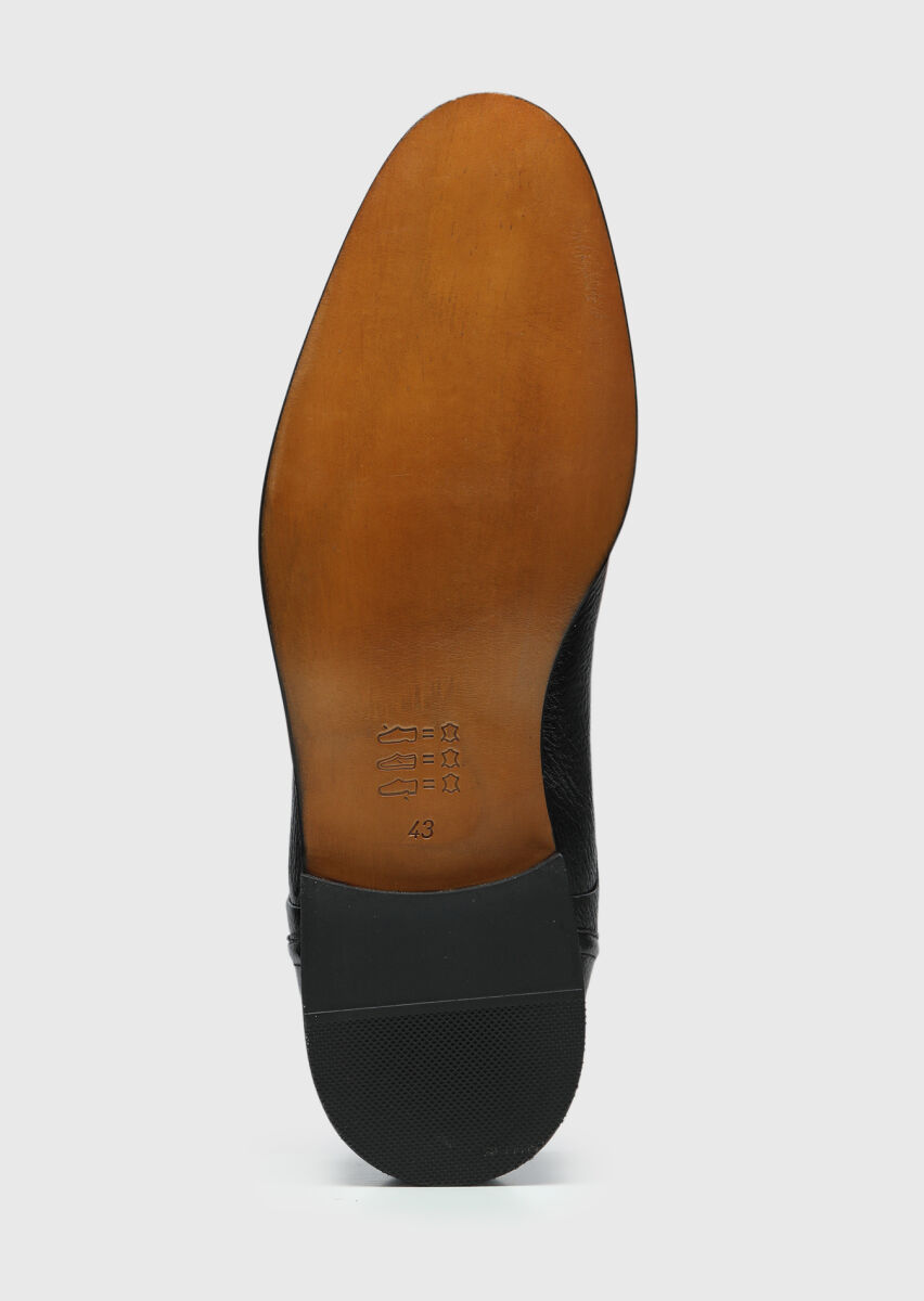 Black Leather Classical Shoes - 4