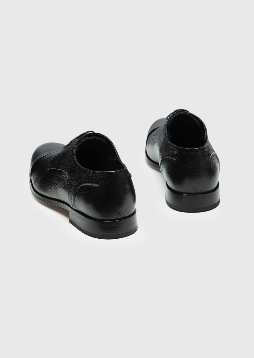 Black Leather Classical Shoes - 5