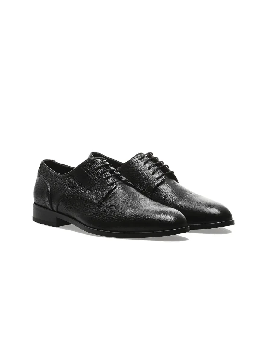 Black Leather Classical Shoes - 2