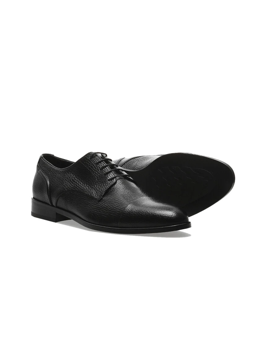 Black Leather Classical Shoes - 3