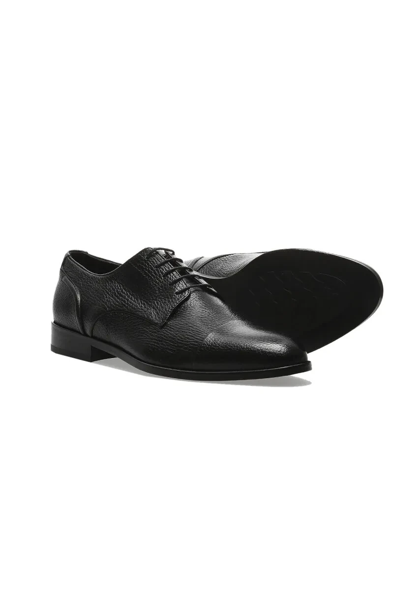 Black Leather Classical Shoes - 3