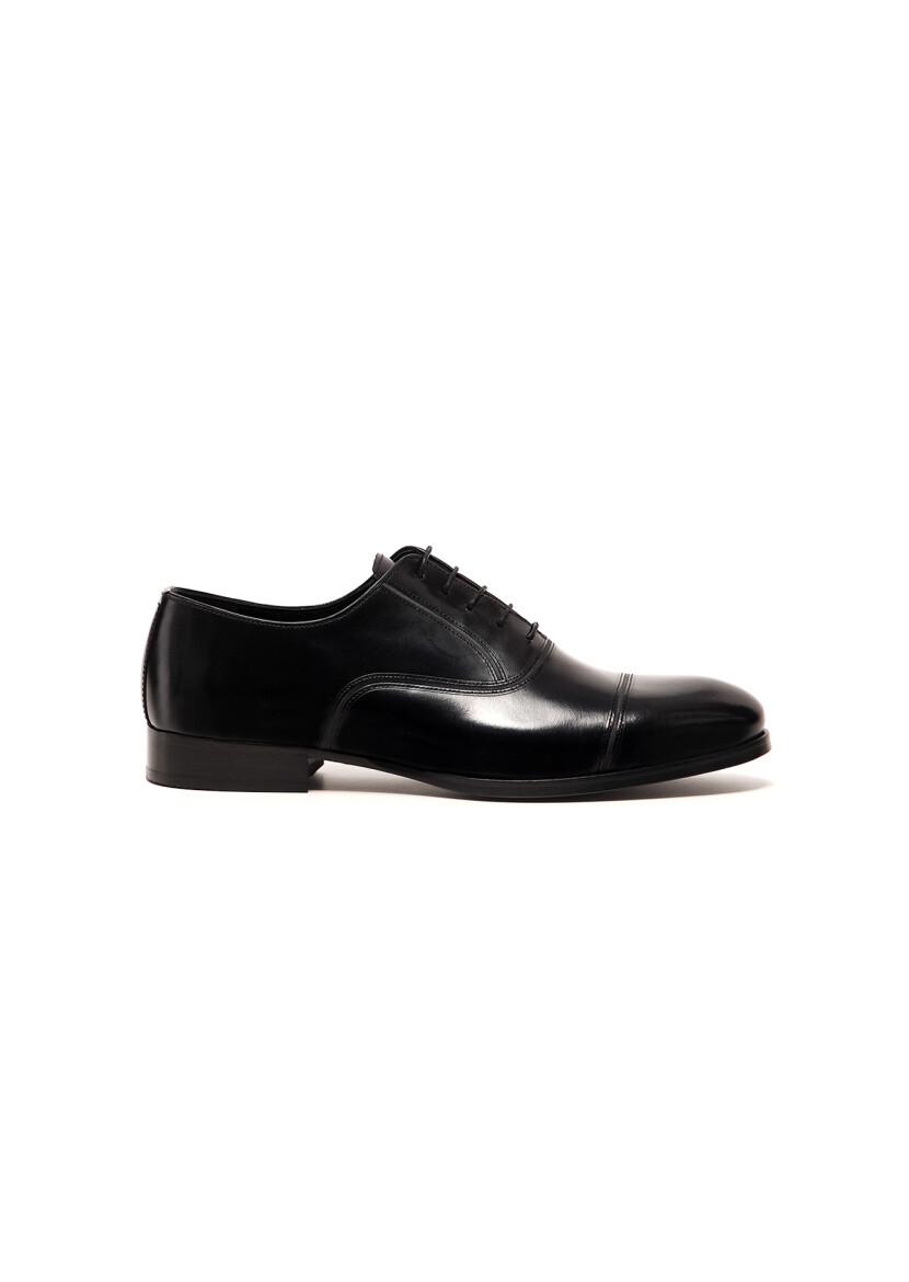 Black Leather Classical Shoes - 1