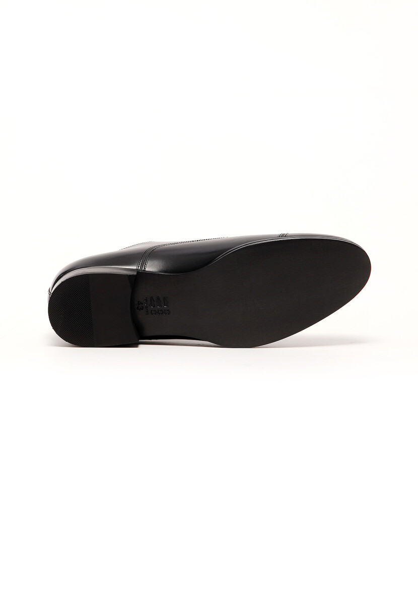 Black Leather Classical Shoes - 5