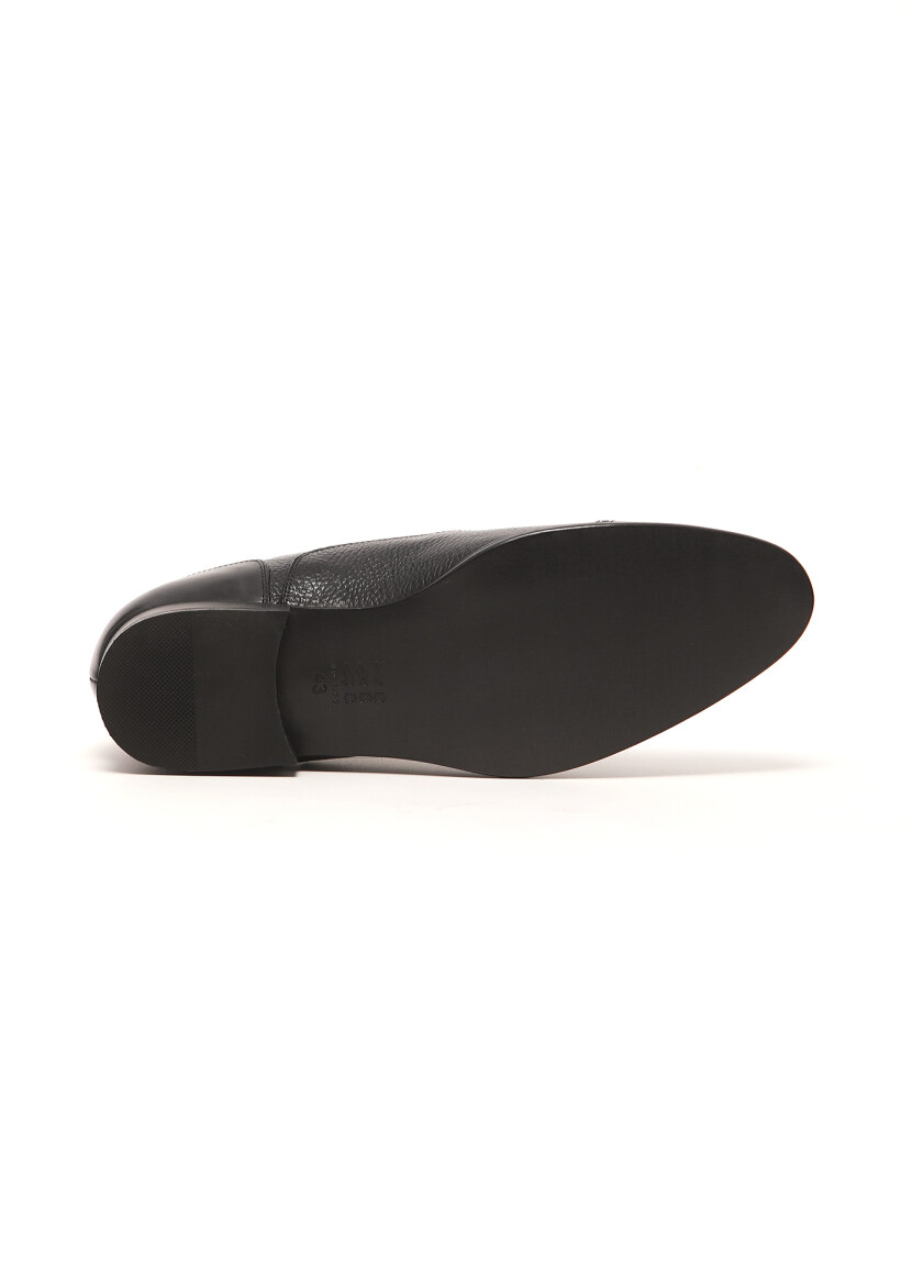 Black Leather Classical Shoes - 5