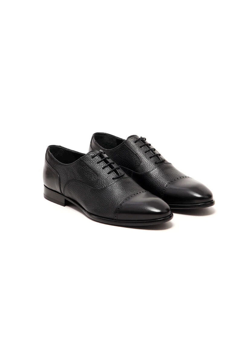 Black Leather Classical Shoes - 2