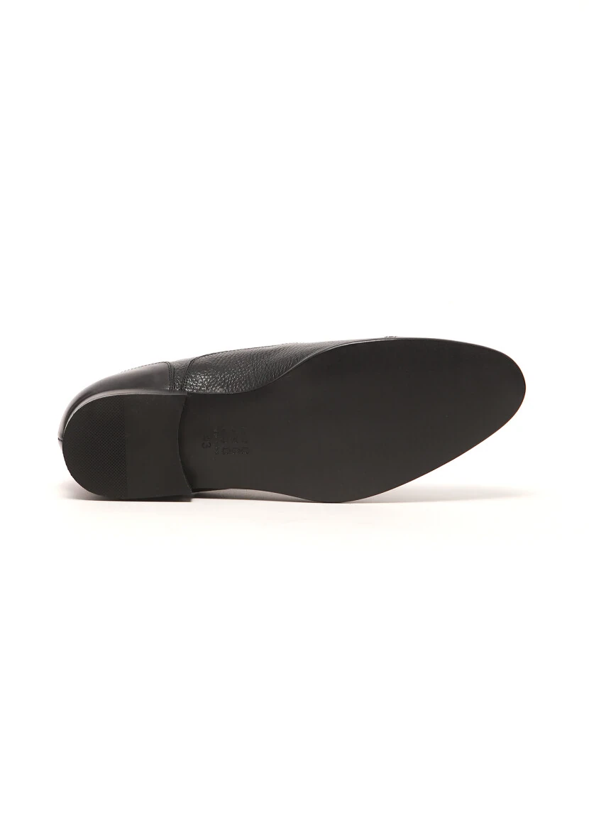 Black Leather Classical Shoes - 5