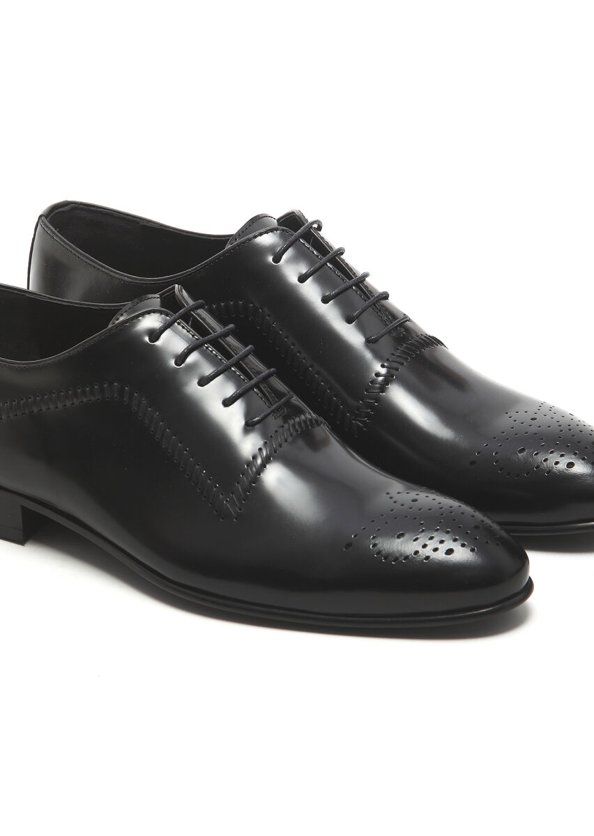 Black Leather Classical Shoes - 3
