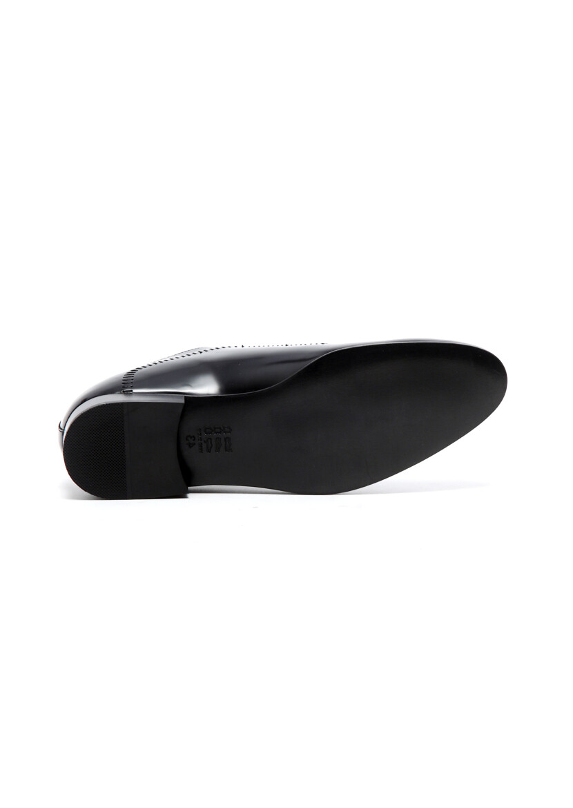 Black Leather Classical Shoes - 5