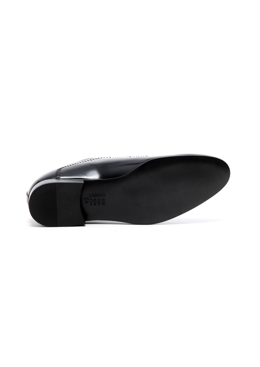 Black Leather Classical Shoes - 5