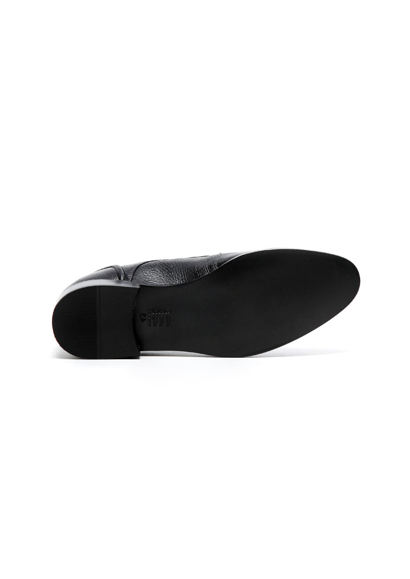 Black Leather Classical Shoes - 5