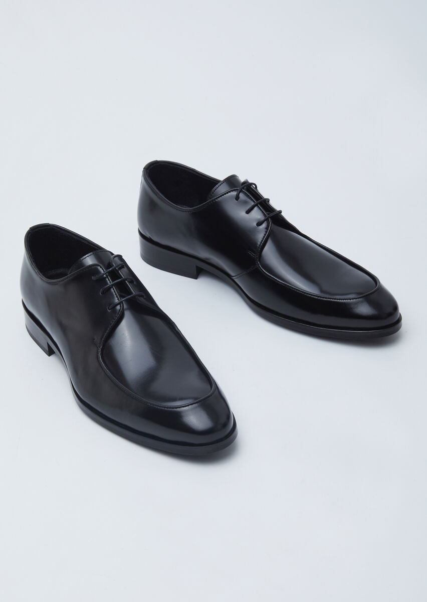 Black Leather Classical Shoes - 3