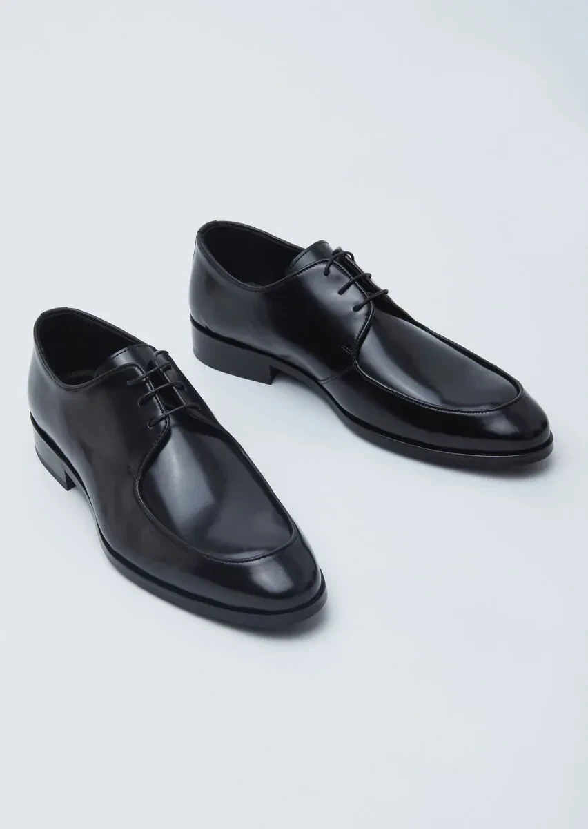 Black Leather Classical Shoes - 3