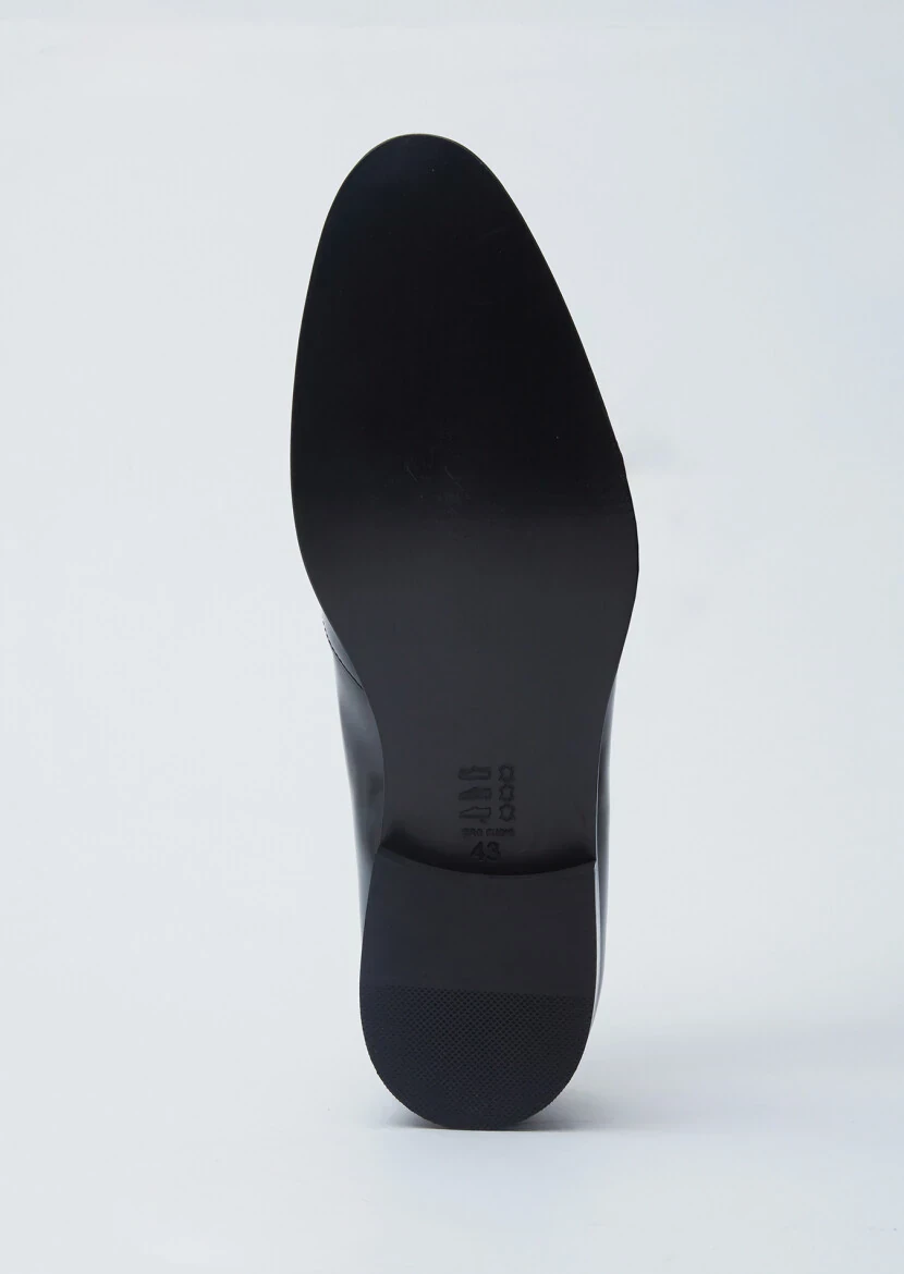 Black Leather Classical Shoes - 4