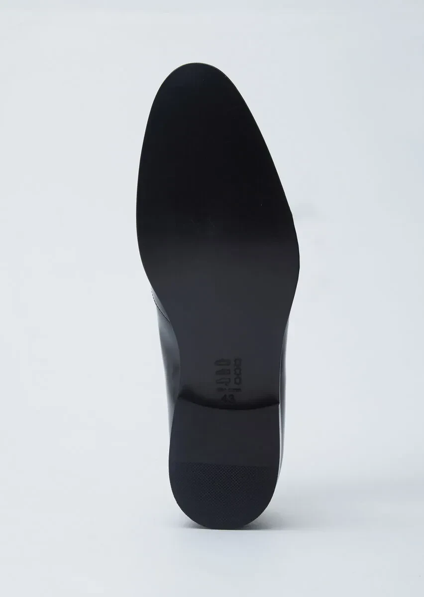 Black Leather Classical Shoes - 4