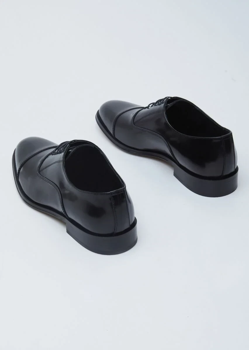 Black Leather Classical Shoes - 5