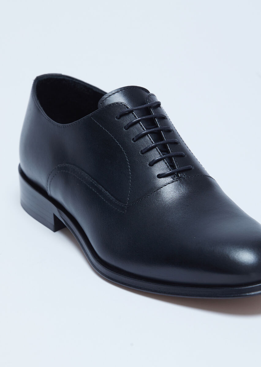 Black Leather Classical Shoes - 2