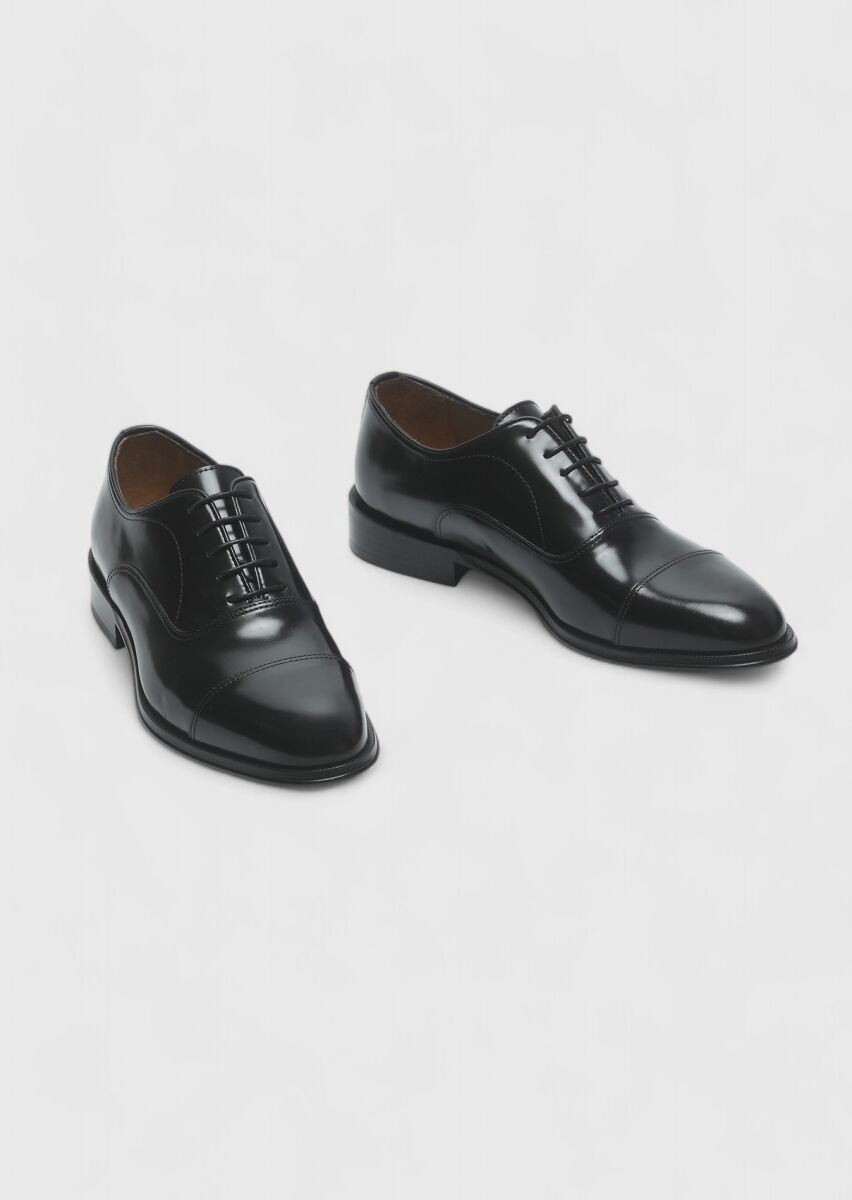 Black Leather Classical Shoes - 3