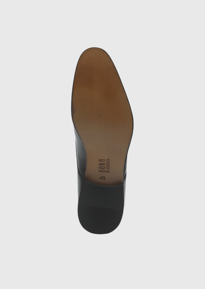 Black Leather Classical Shoes - 4