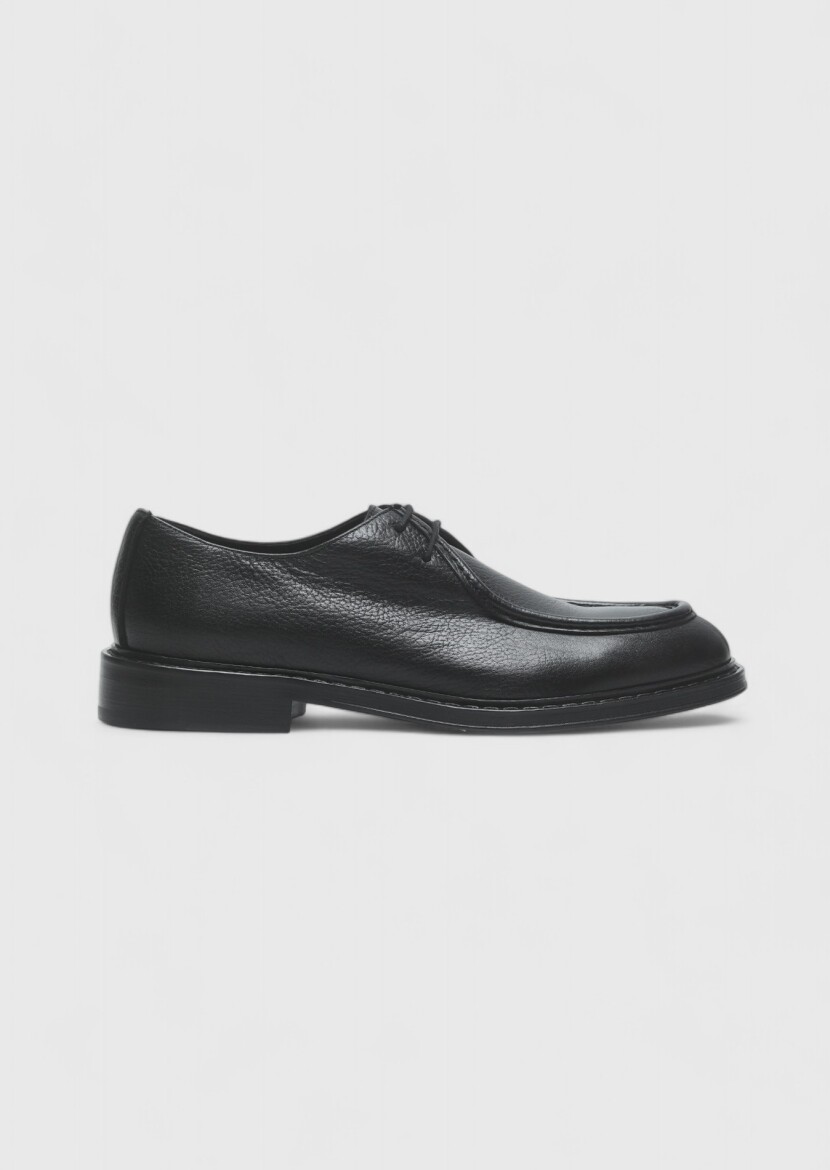 Black Leather Classical Shoes - 1