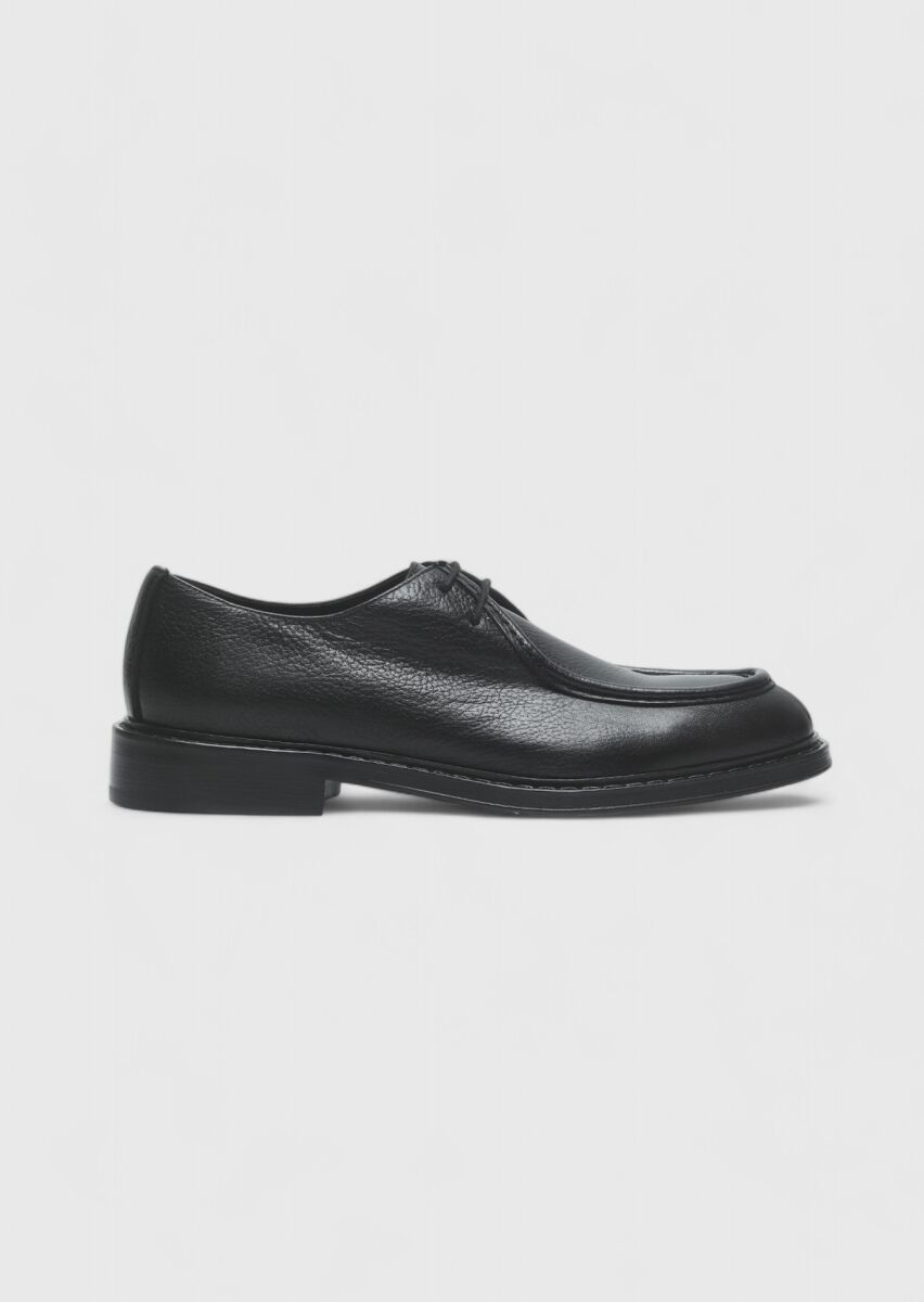 Black Leather Classical Shoes - 1