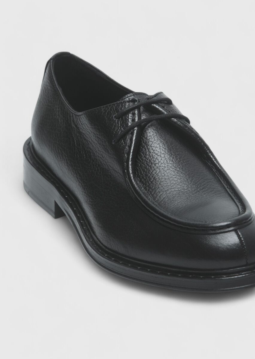 Black Leather Classical Shoes - 2