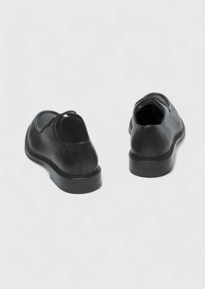 Black Leather Classical Shoes - 5