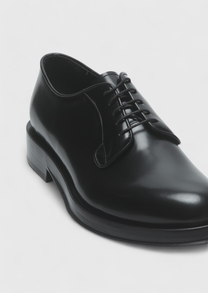 Black Leather Classical Shoes - 2