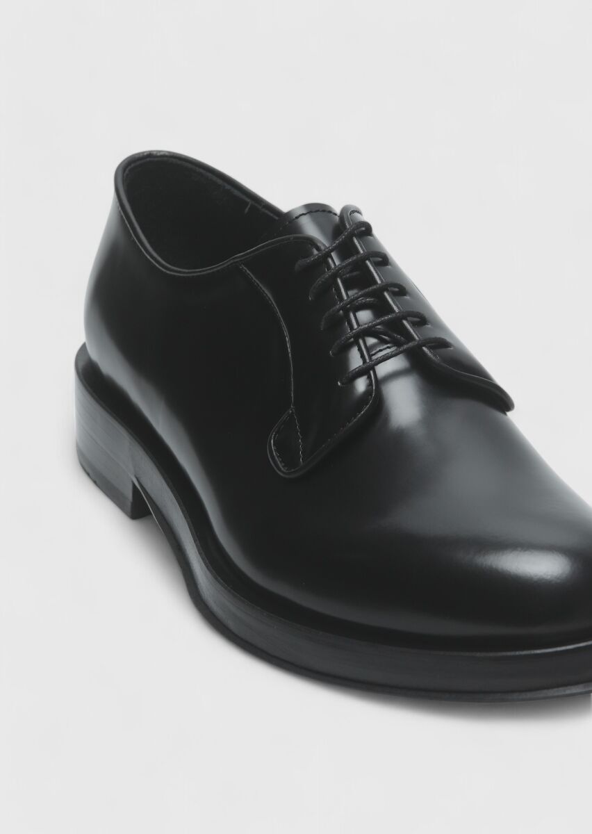 Black Leather Classical Shoes - 2