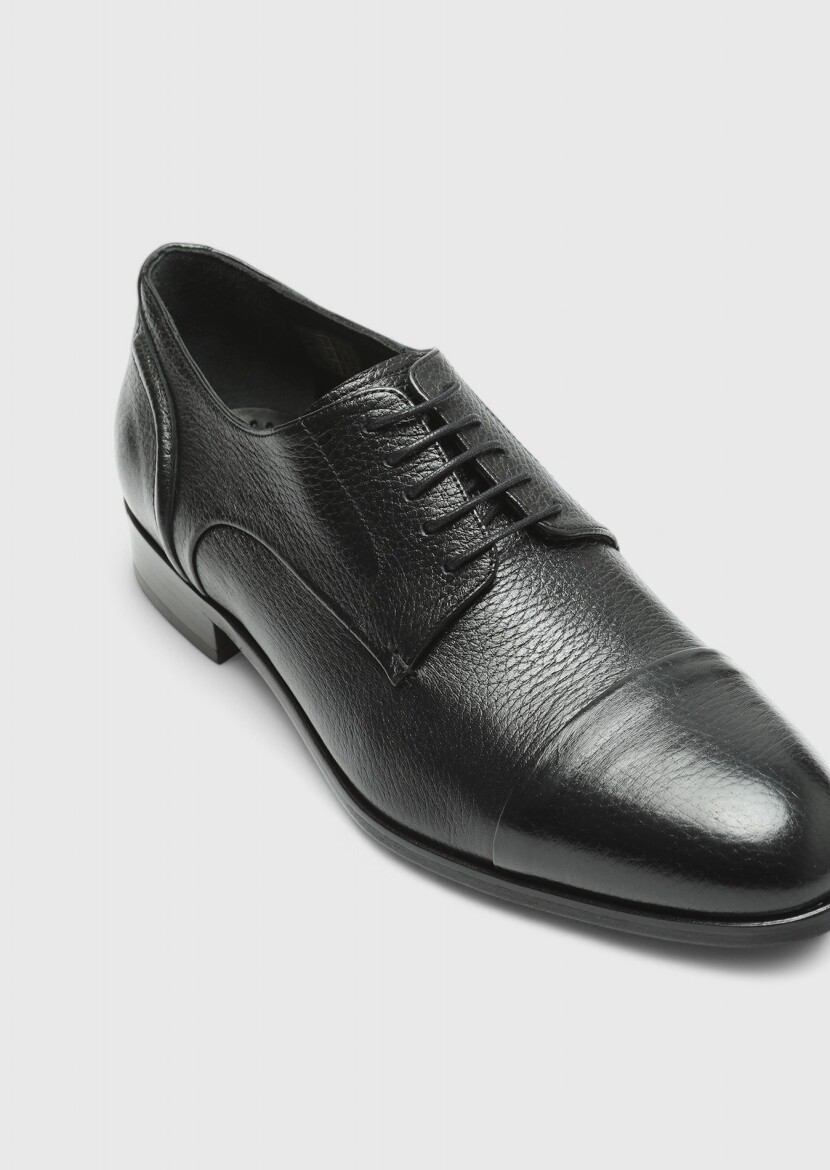 Black Leather Classical Shoes - 2