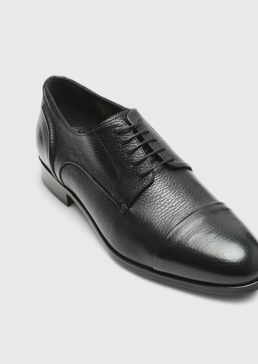 Black Leather Classical Shoes - 2