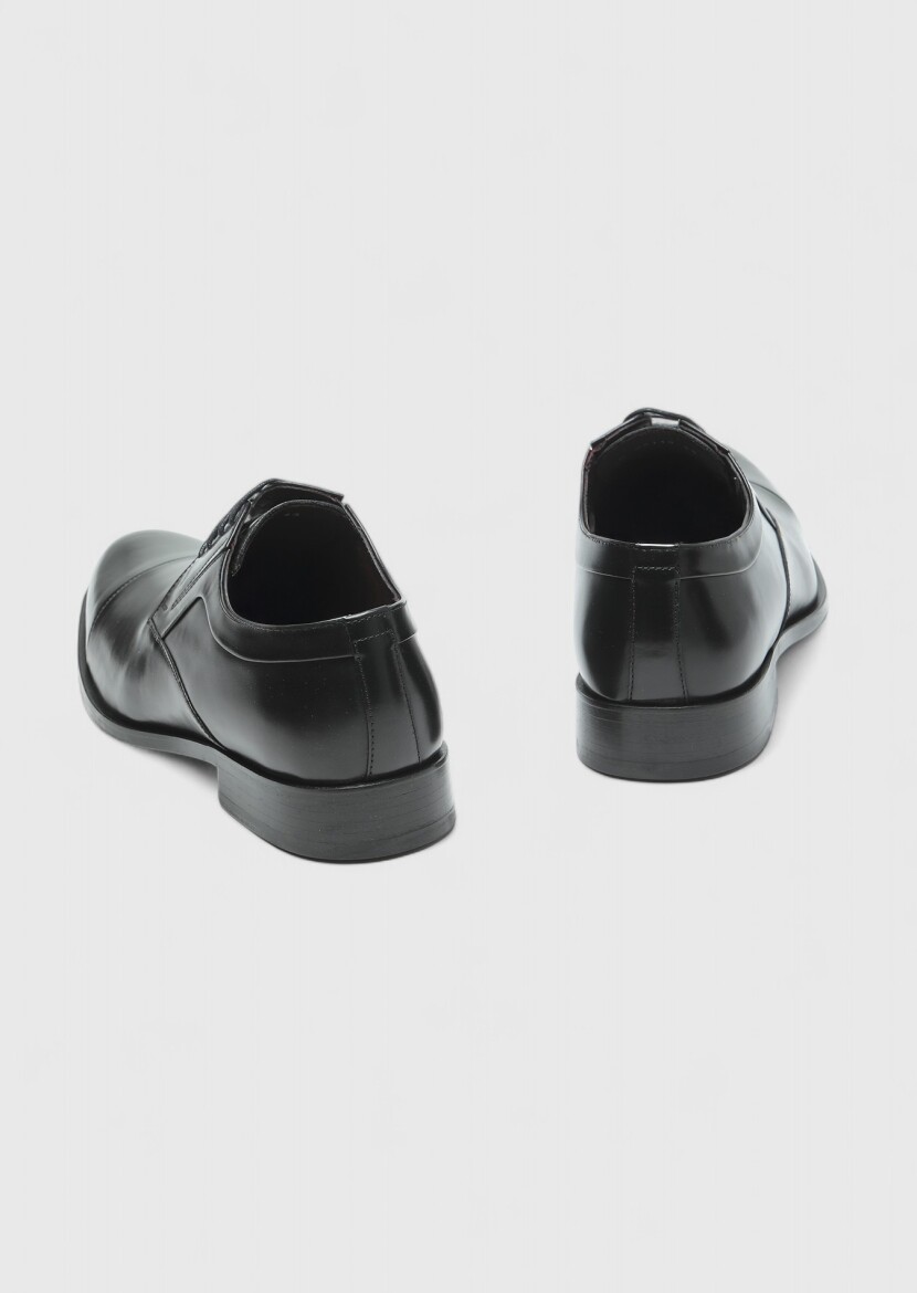 Black Leather Classical Shoes - 5