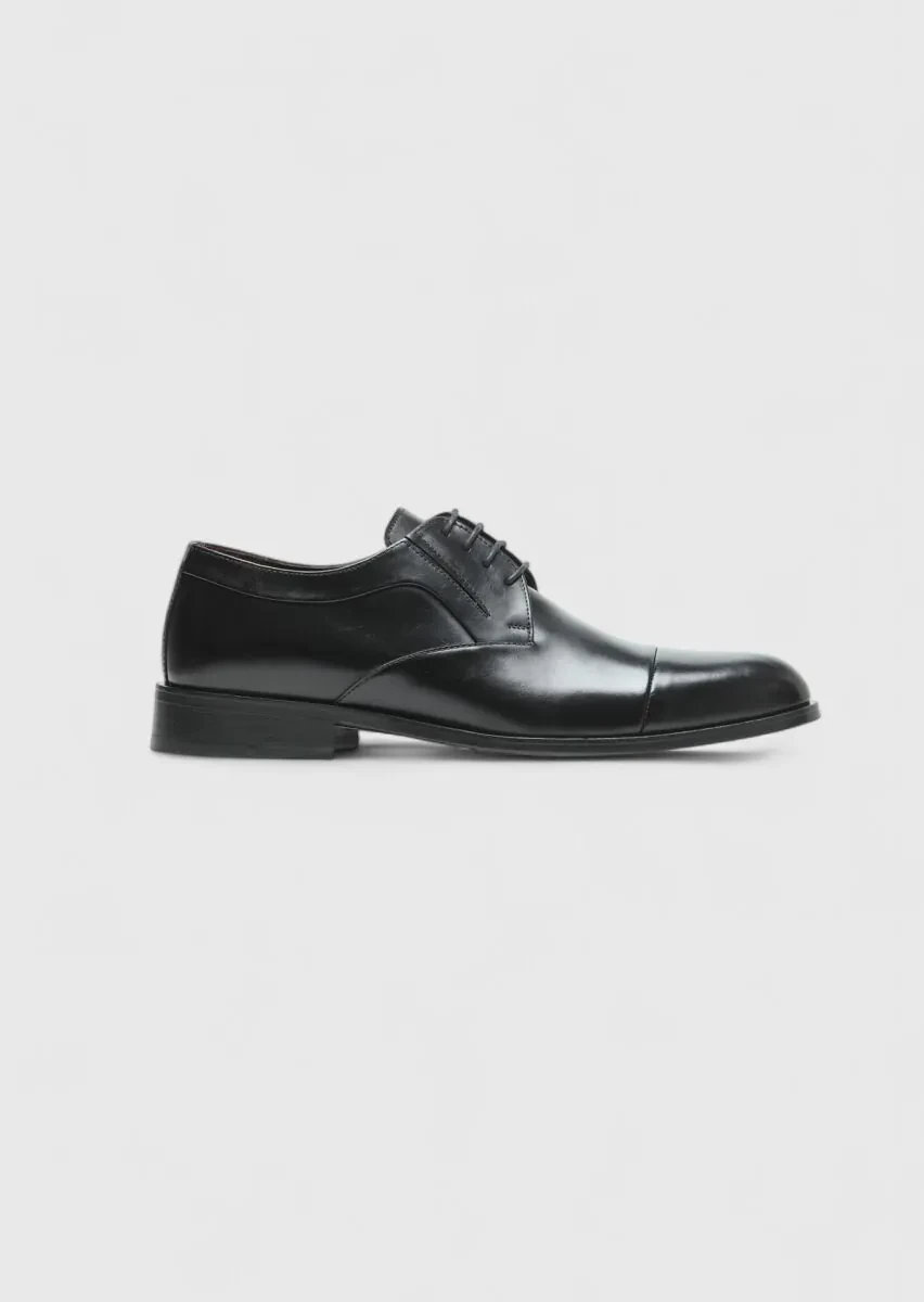 Black Leather Classical Shoes - 1