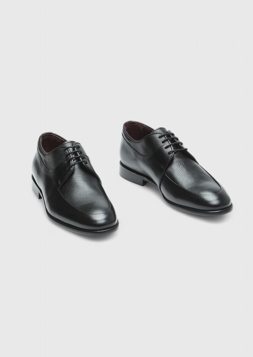 Black Leather Classical Shoes - 3