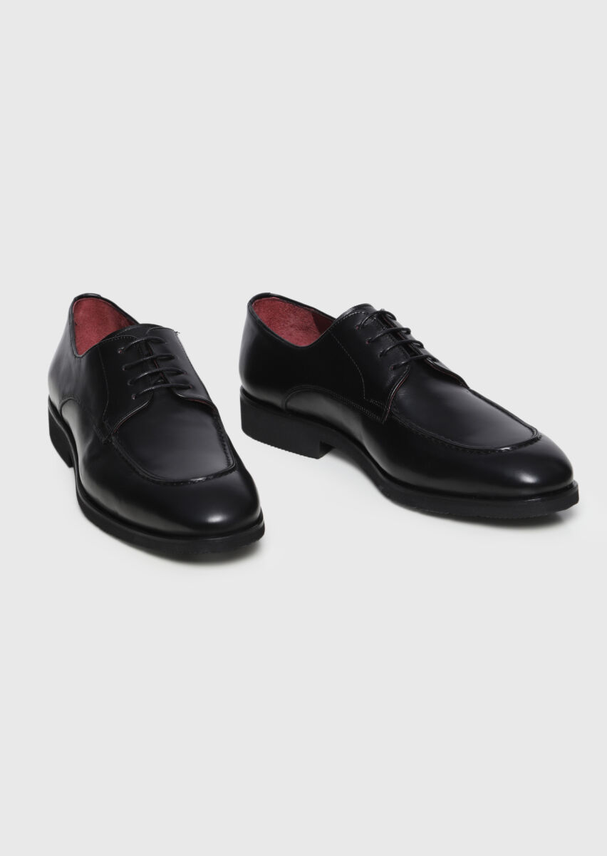 Black Leather Classical Shoes - 3