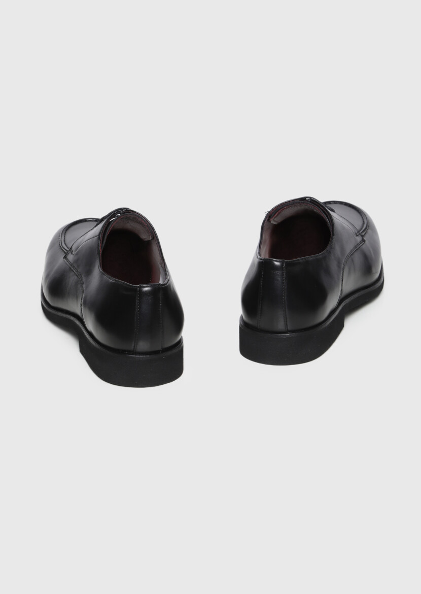 Black Leather Classical Shoes - 5
